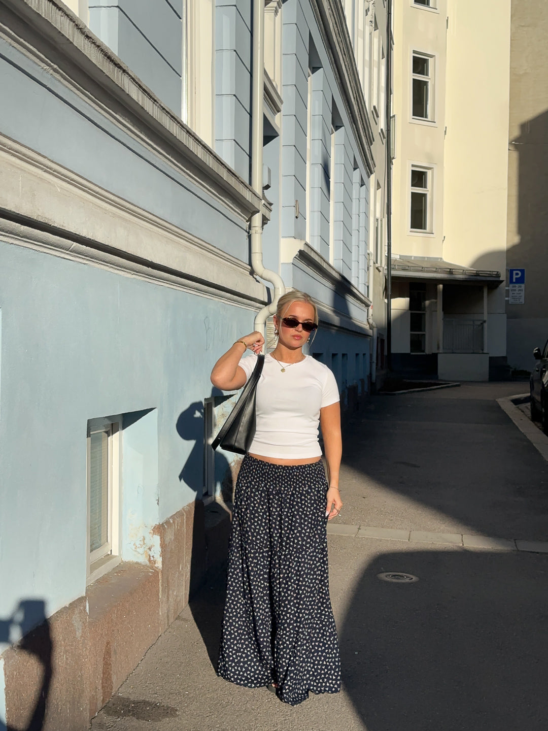 PGMALINA Long Skirt - Blå